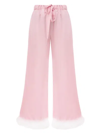 Sleeper Bisou Bisou Feather Trousers In Pink