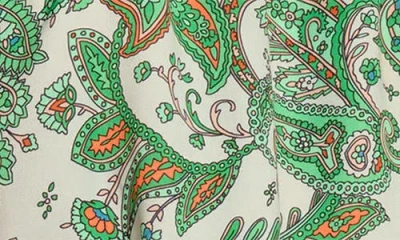 Ramy Brook Miley Smocked Sleeveless Crop Top In Palm Patchwork In Multi