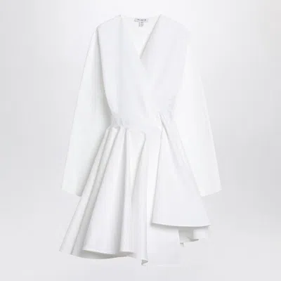 Alaïa Asymmetric Midi Lenght Cotton Popeline Dress In White