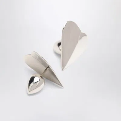 Alaïa Alaia Le Coeur Torn Silver Earrings Women In Metallic