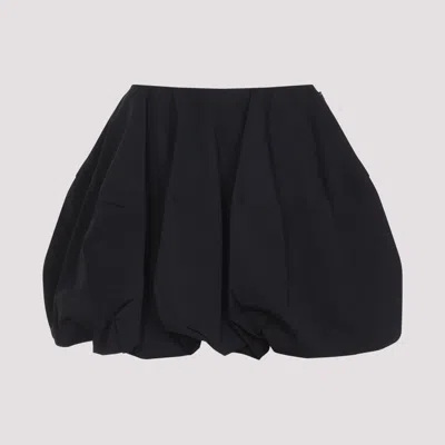 Alaïa Voluminous Pleated Skirt With Sculptural Design In Black