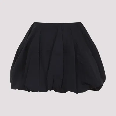 Alaïa Voluminous Pleated Skirt With Sculptural Design In Black