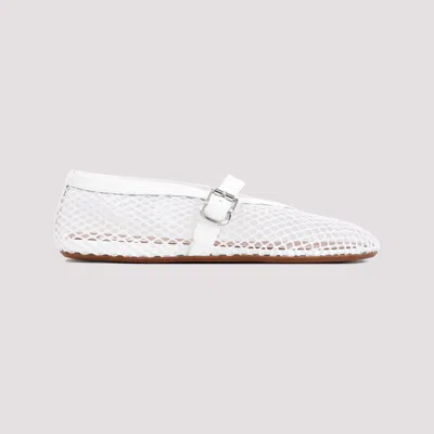 Alaïa Alaia Fishnet Ballet Flats In White