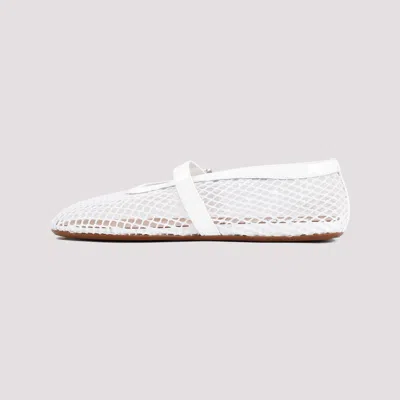 Alaïa Alaia Fishnet Ballet Flats In White
