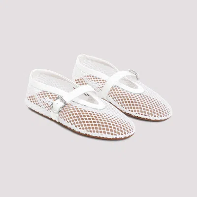 Alaïa Alaia Fishnet Ballet Flats In White