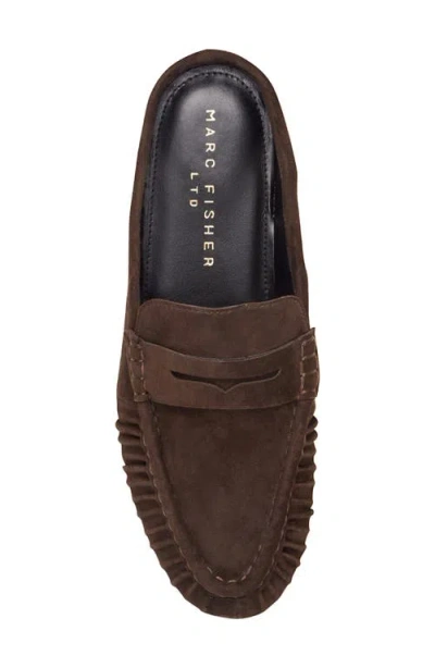 Marc Fisher Ltd Jaynie Almond Toe Loafer Mule In Brown