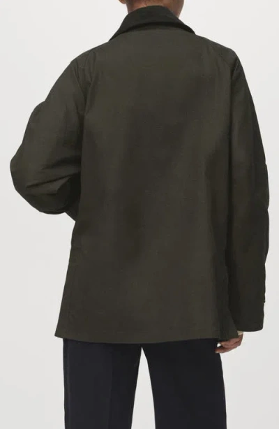 Mango Cotton Barn Jacket In Green