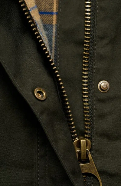 Mango Cotton Barn Jacket In Green