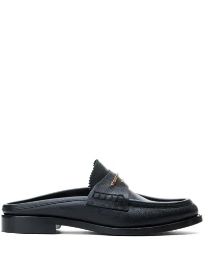 Alexander Wang Loafers With Round Toe And Textured Finish In Black