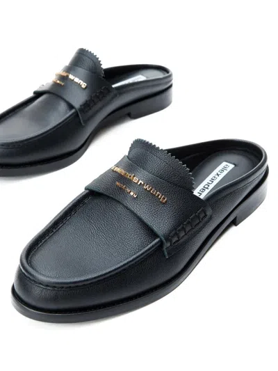 Alexander Wang Loafers With Round Toe And Textured Finish In Black