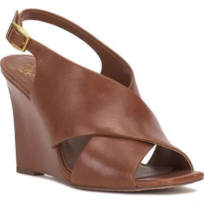 Vince Camuto Ameira Slingback Wedge Sandal In Brown