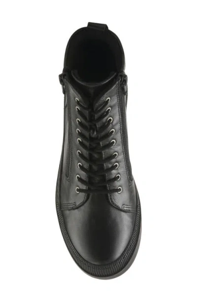 Spring Step Leather Combat Boot In Black