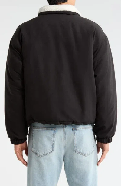 Pacsun Pilot Puffer Jacket With Faux Shearling Collar In Black
