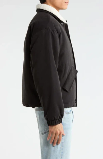 Pacsun Pilot Puffer Jacket With Faux Shearling Collar In Black