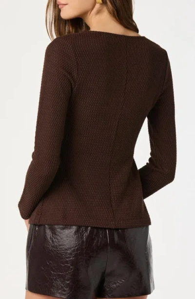 Astr The Label Split Front Bow Top In Brown