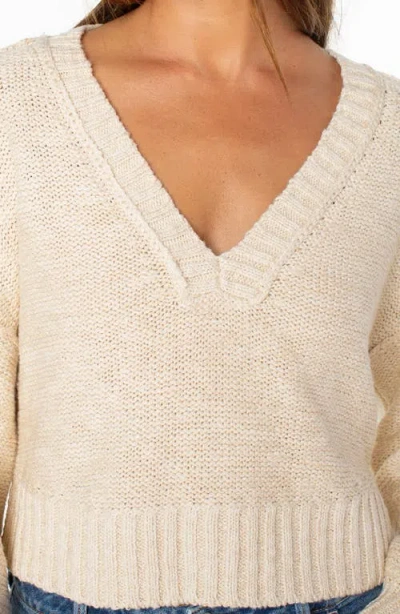 Roxy Study Hall V-neck Sweater In Neutral