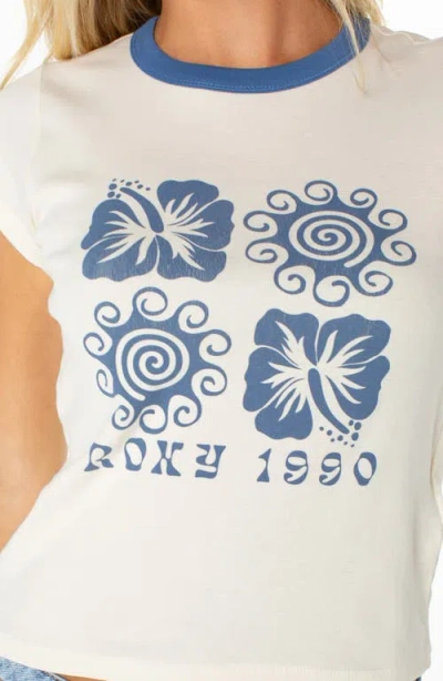 Roxy Hibiscus Swirl 90s Baby Tee In White