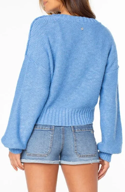 Roxy Study Hall V-neck Sweater In Blue