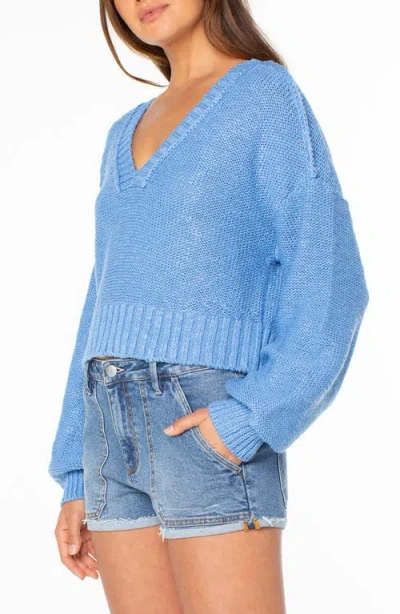 Roxy Study Hall V-neck Sweater In Blue