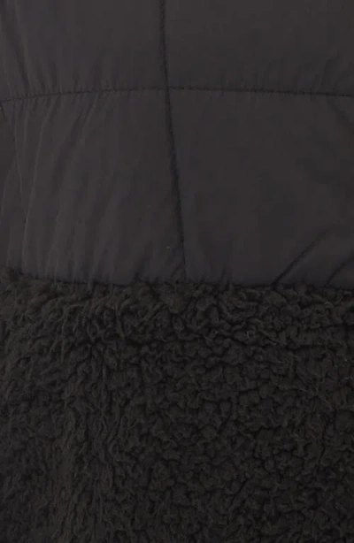 Threads 4 Thought Janey Faux Shearling Mixed Media Puffer Vest In Black