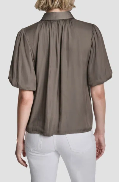 Dkny Park Satin Shirt In Gold