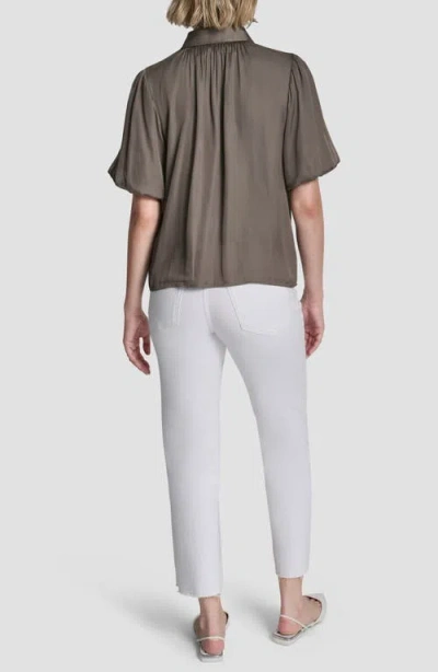 Dkny Park Satin Shirt In Gold