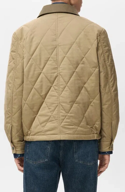 Mango Quilted Water-repellent Jacket In Brown