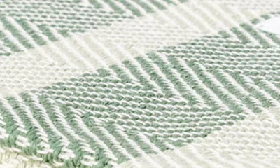Ettitude Luxe Bamboo Stripe Throw Blanket In Green