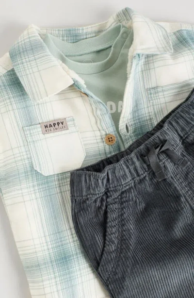 Next Plaid Overshirt, T-shirt & Corduroy Pants Set In Multi