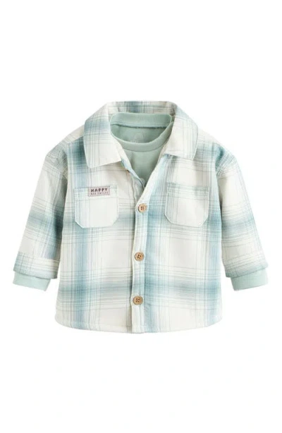 Next Plaid Overshirt, T-shirt & Corduroy Pants Set In Multi