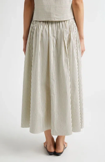 Staud Procida Stripe Maxi Skirt In White