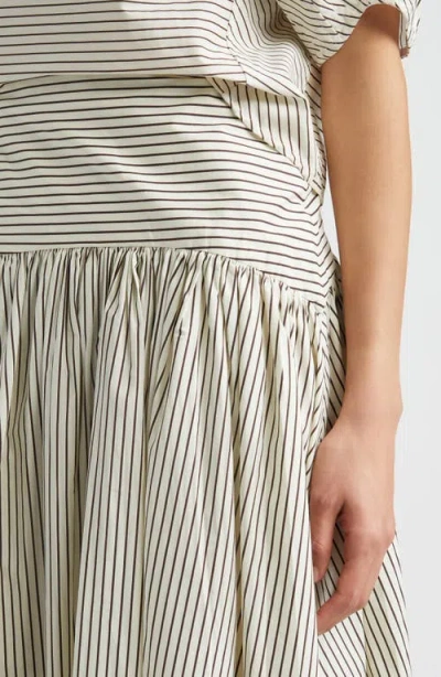Staud Procida Stripe Maxi Skirt In White