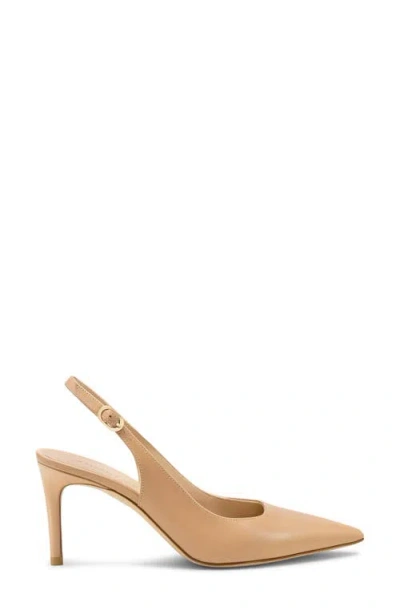 Stuart Weitzman Stuart Power 75 Pointed Toe Slingback Pump In Neutral