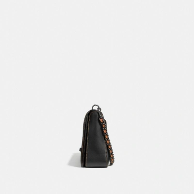 Shop Coach Dinky 24 In Glovetanned Leather In : Black Copper/bordeaux