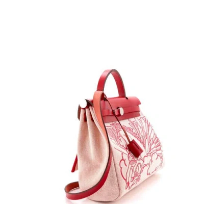 Pre-owned Hermes  Hermes Herbag Zip Pegase Pop Toile And Leather 31 In Multi