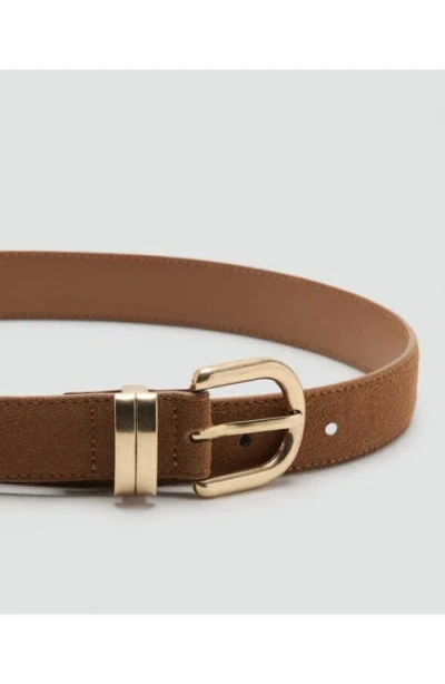 Mango Suede Belt In Brown