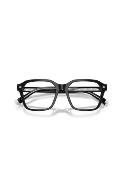 Brunello Cucinelli 53mm Rectangle Optical Glasses In Black
