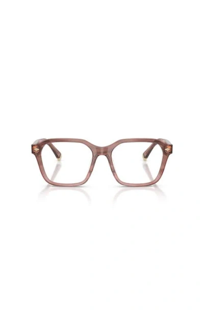 Brunello Cucinelli 53mm Rectangle Optical Glasses In Brown