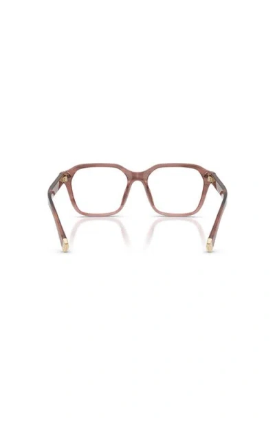 Brunello Cucinelli 53mm Rectangle Optical Glasses In Brown