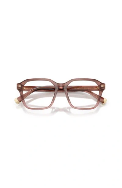Brunello Cucinelli 53mm Rectangle Optical Glasses In Brown