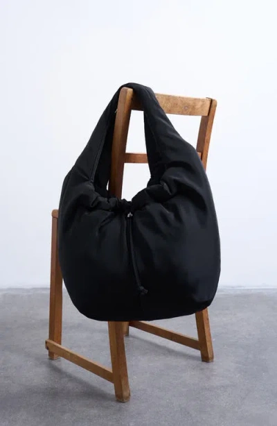 Topshop Ruched Tote In Black