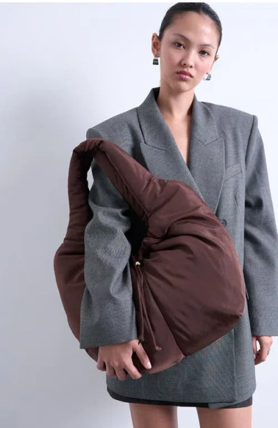 Topshop Ruched Shoulder Bag In Brown