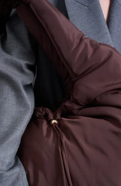 Topshop Ruched Shoulder Bag In Brown