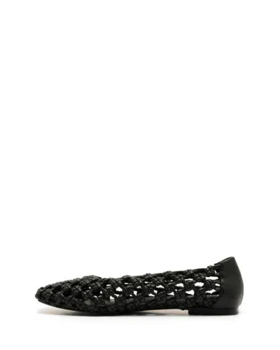 Therapy Australia Genesis Square Toe Woven Flats In Black
