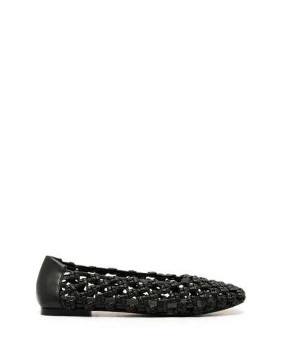Therapy Australia Genesis Square Toe Woven Flats In Black