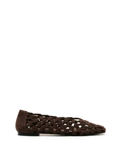 Therapy Australia Genesis Square Toe Woven Flats In Brown