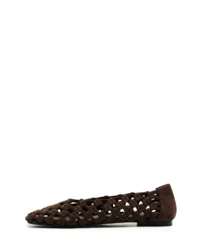 Therapy Australia Genesis Square Toe Woven Flats In Brown