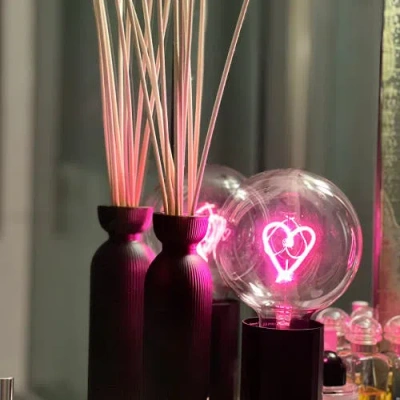 Mitb Heart Portable Table Lamp In Black