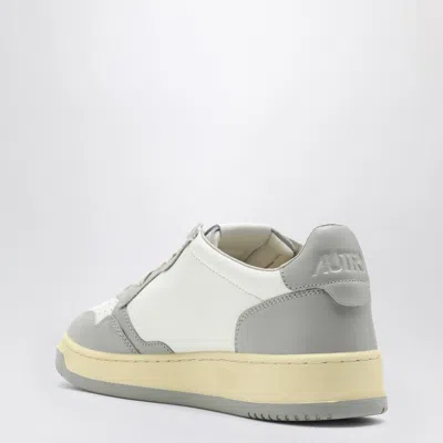 Autry Medalist White And Grey Low Top Sneakers With Logo Detail In Leather Man In White