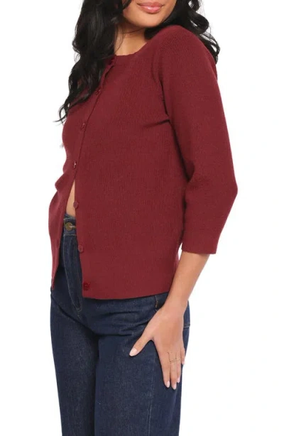 Petal And Pup Petal & Pup Cataline Button Front Cardigan In Burgundy